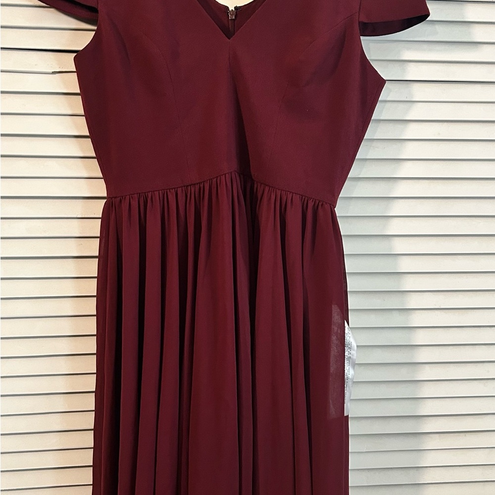Dress the Population Burgundy Midi Dress